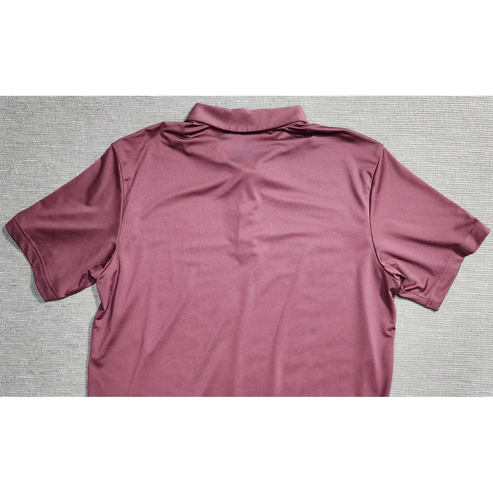 Adidas Golf‎ Mens Large Maroon Burgundy Short Sleeve Performance Polo Shirt L
